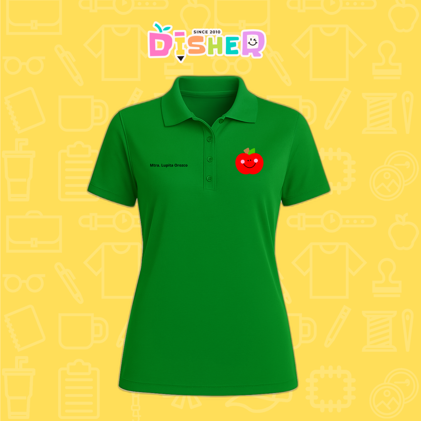PBD-D-030: Polo Bordada Dry Fit Dama I Smile Apple