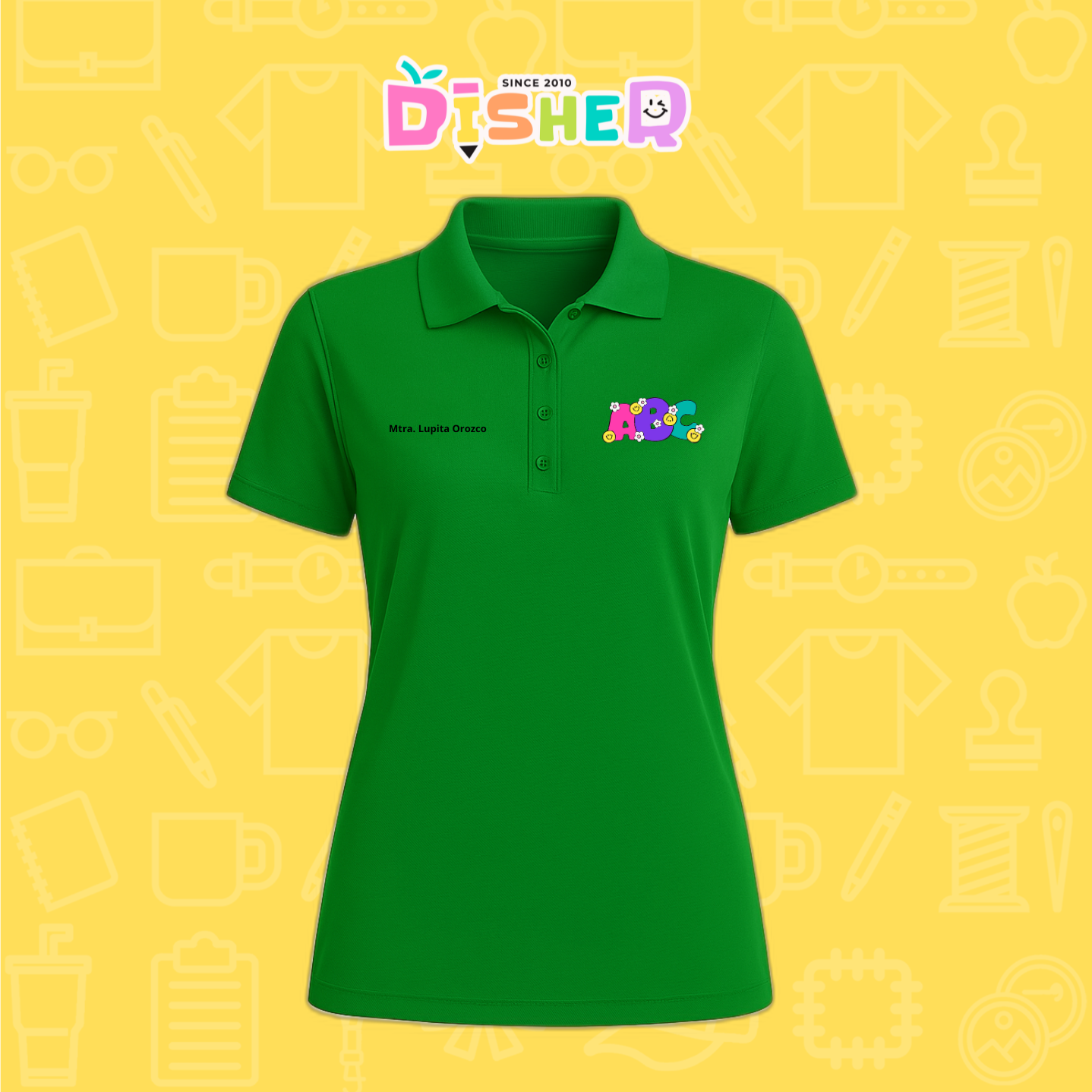 PBD-D-043: Polo Bordada Dry Fit Dama I Abc flores