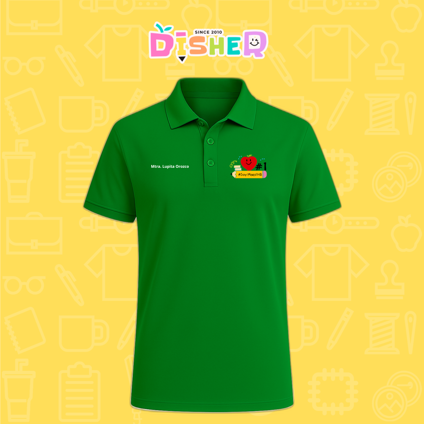 PBD-C-001: Polo Bordada Dry Fit Caballero I Manzana lápiz