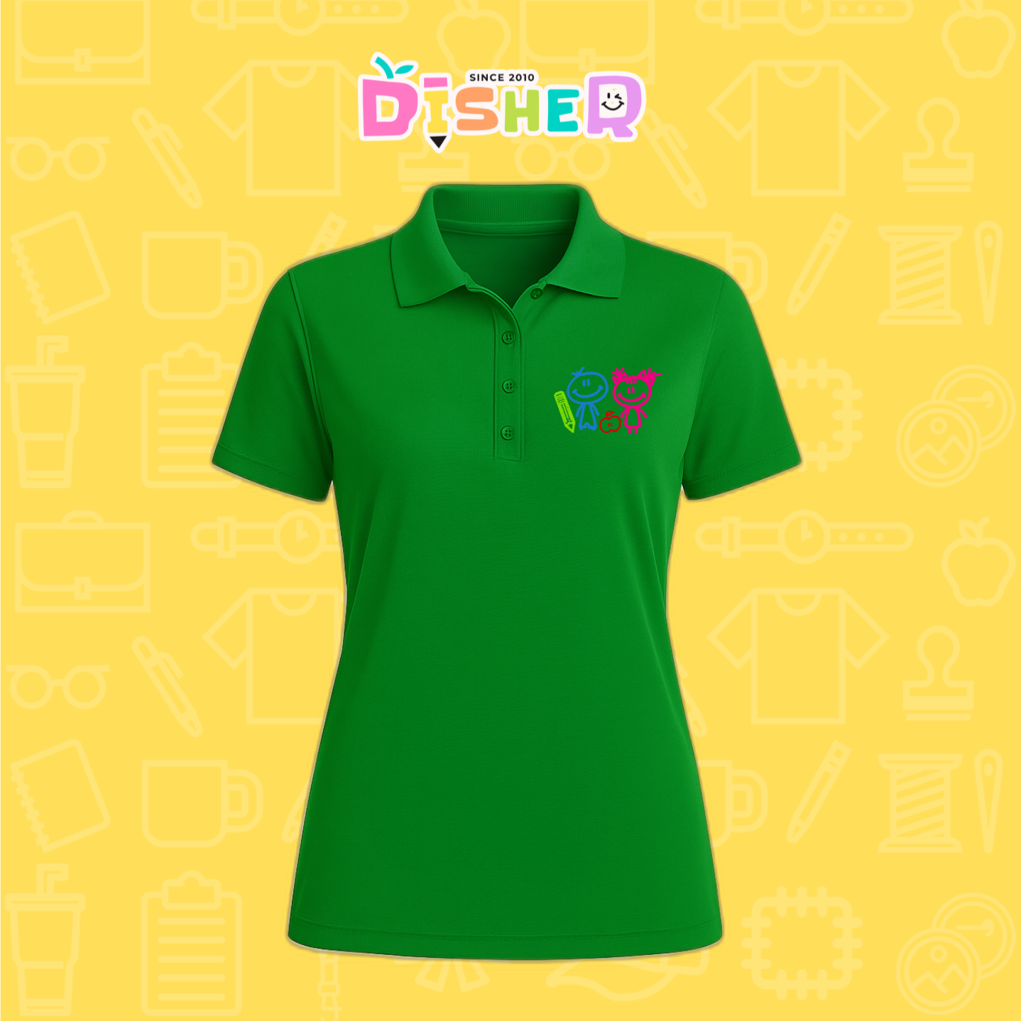 PBD-D-062: Polo Bordada Dry Fit Dama I Niños trazos