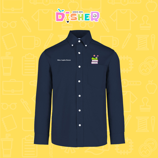 CBGL-C-004: Camisa Bordada Gabardina Manga Larga Caballero I Gusanito libros