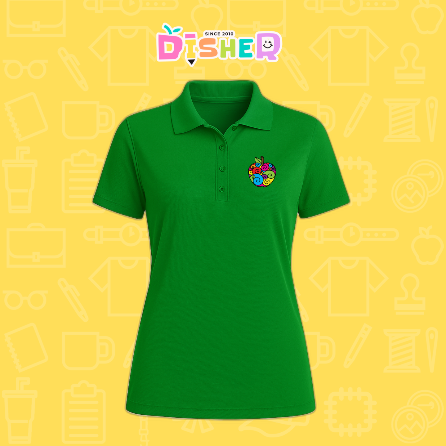 PBD-D-067: Polo Bordada Dry Fit Dama I Manzana risco