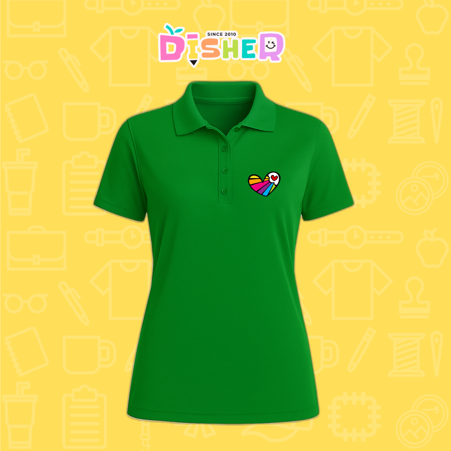 PBD-D-073: Polo Bordada Dry Fit Dama I Corazón lineas