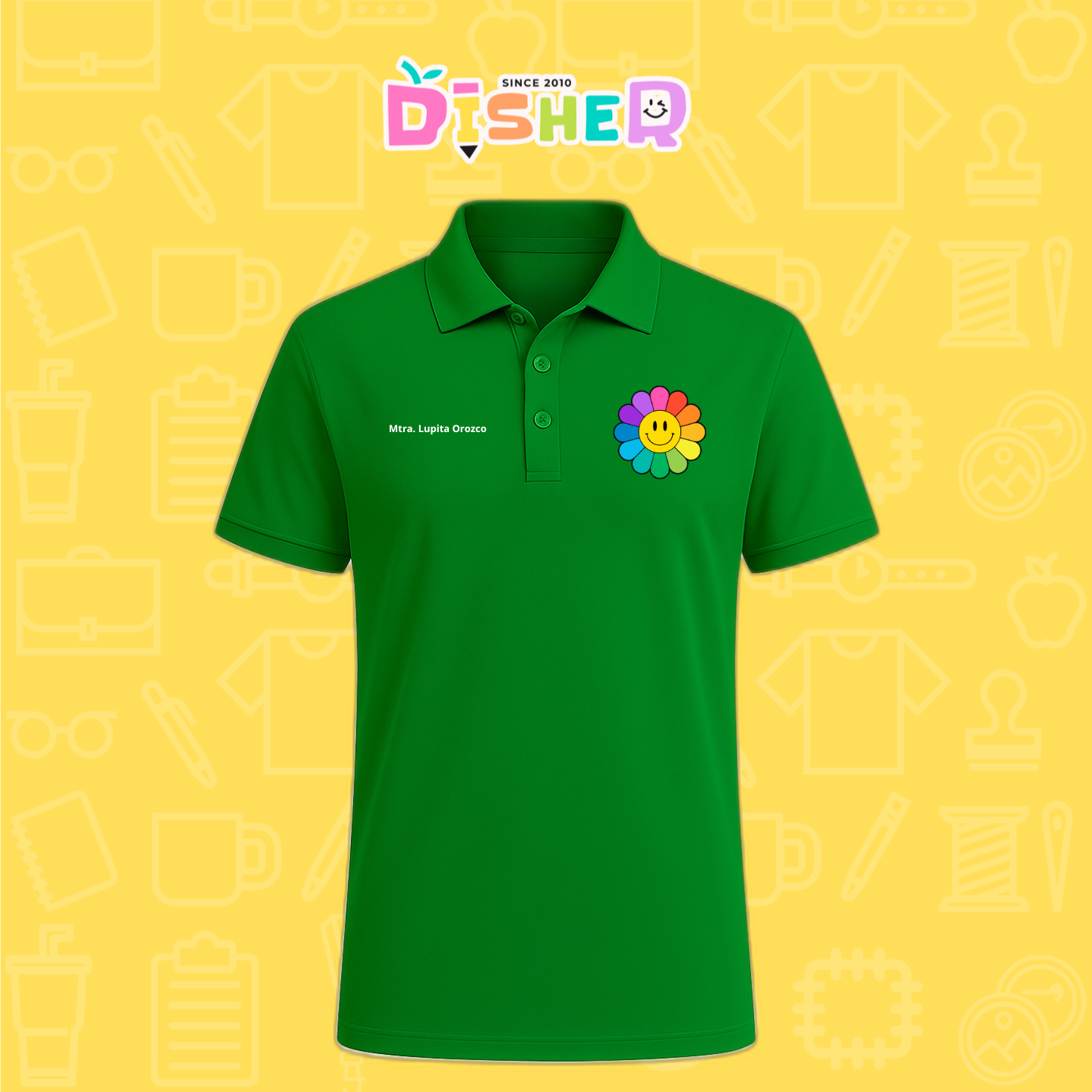 PBD-C-0018: Polo Bordada Dry Fit Caballero I Flor de colores