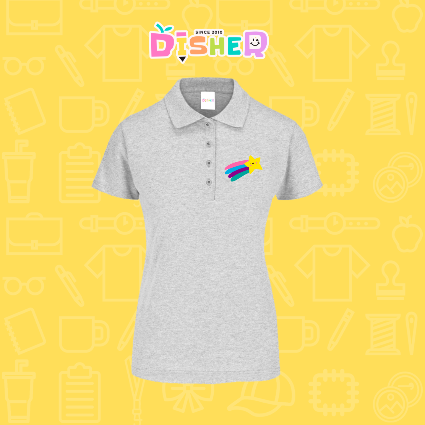 PBY-D-0020: Polo Bordada 50/50 Dama I Flor rosita