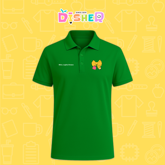 PBD-C-0011: Polo Bordada Dry Fit Caballero I Moño lápiz amarillo