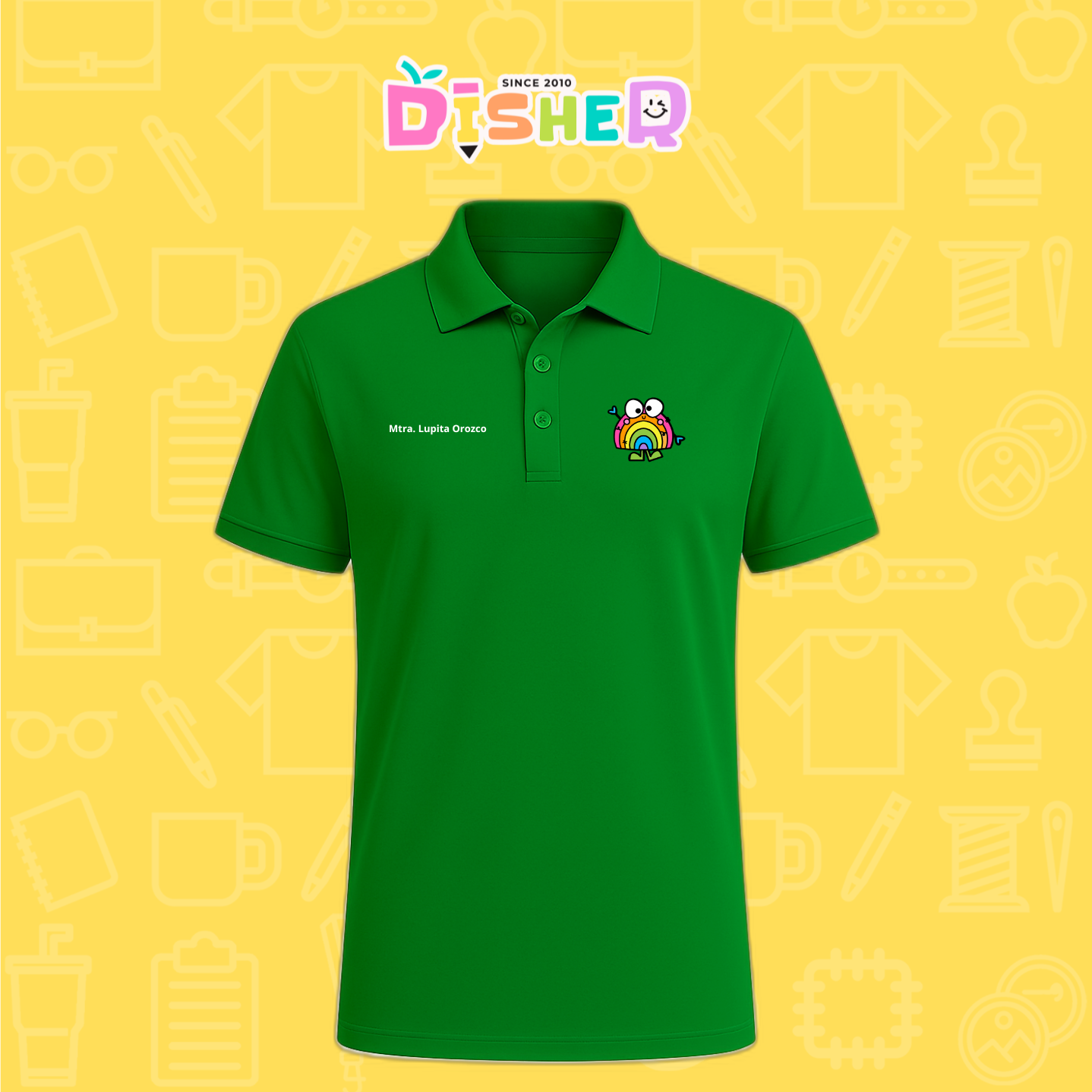 PBD-C-0029: Polo Bordada Dry Fit Caballero I Arcoíris manitas