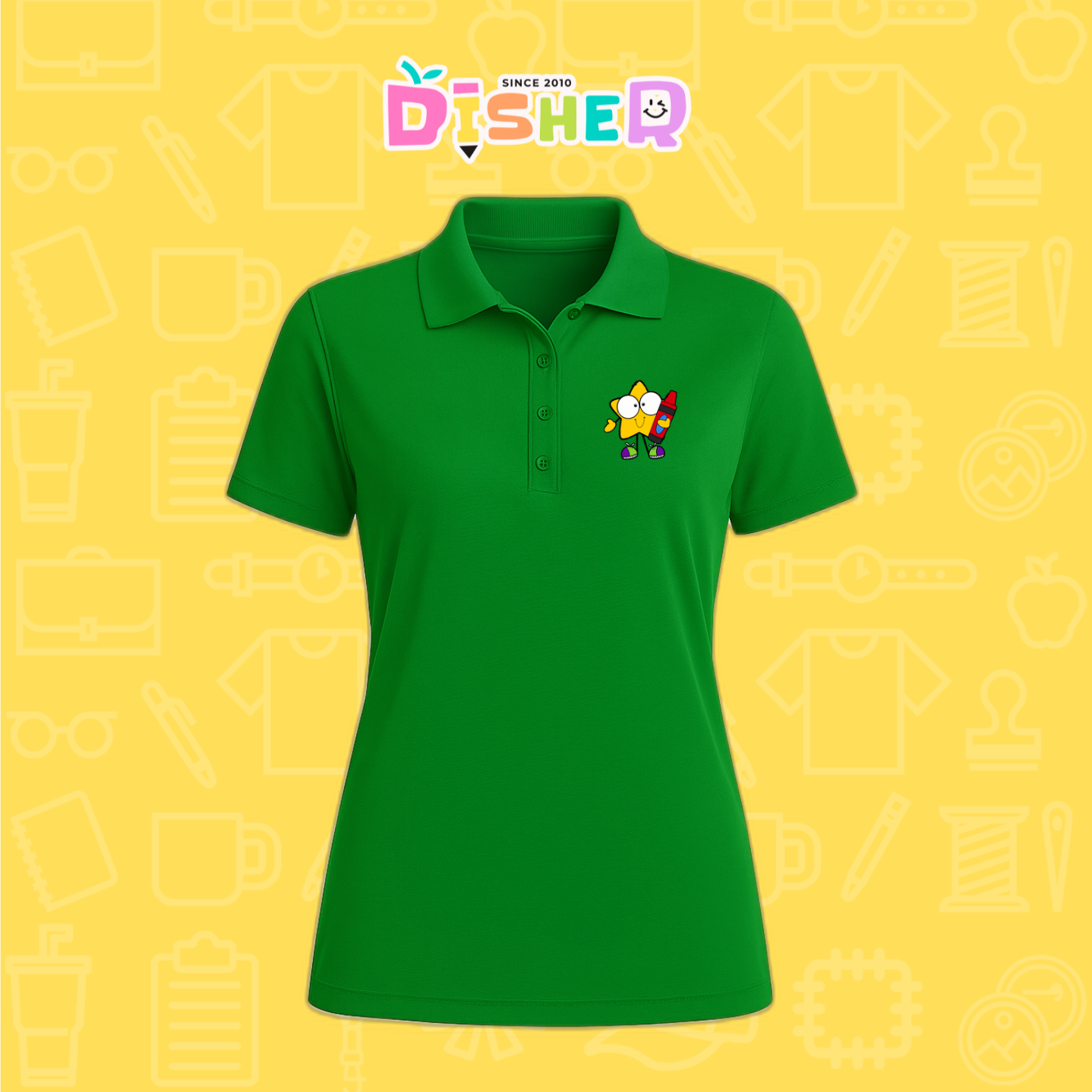 PBD-D-066: Polo Bordada Dry Fit Dama I Estrella manitas