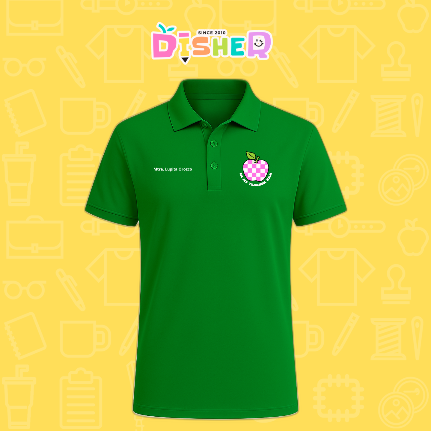 PBD-C-0026: Polo Bordada Dry Fit Caballero I Manzana cuadros