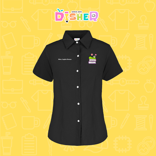 CBGC-D-004: Camisa Bordada Gabardina Manga Corta Dama I Gusanito libros