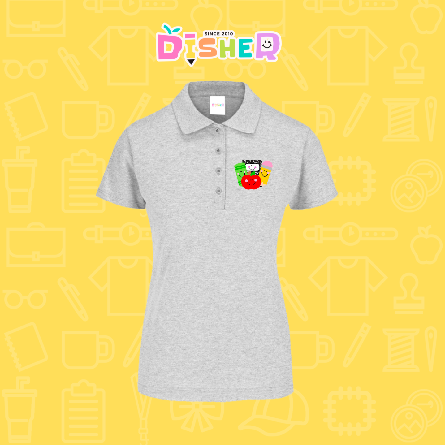 PBY-D-0032: Polo Bordada 50/50 Dama I Smile supplies