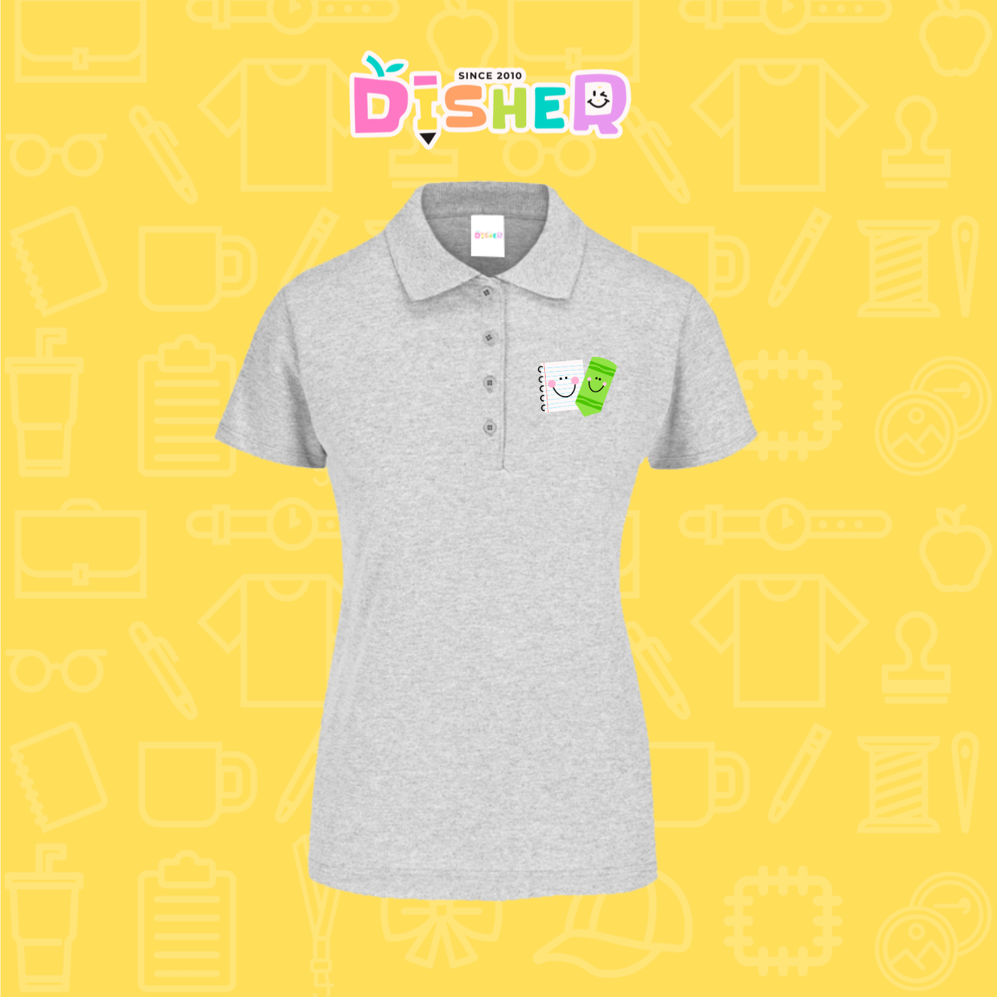 PBY-D-0033: Polo Bordada 50/50 Dama I Paper pencil