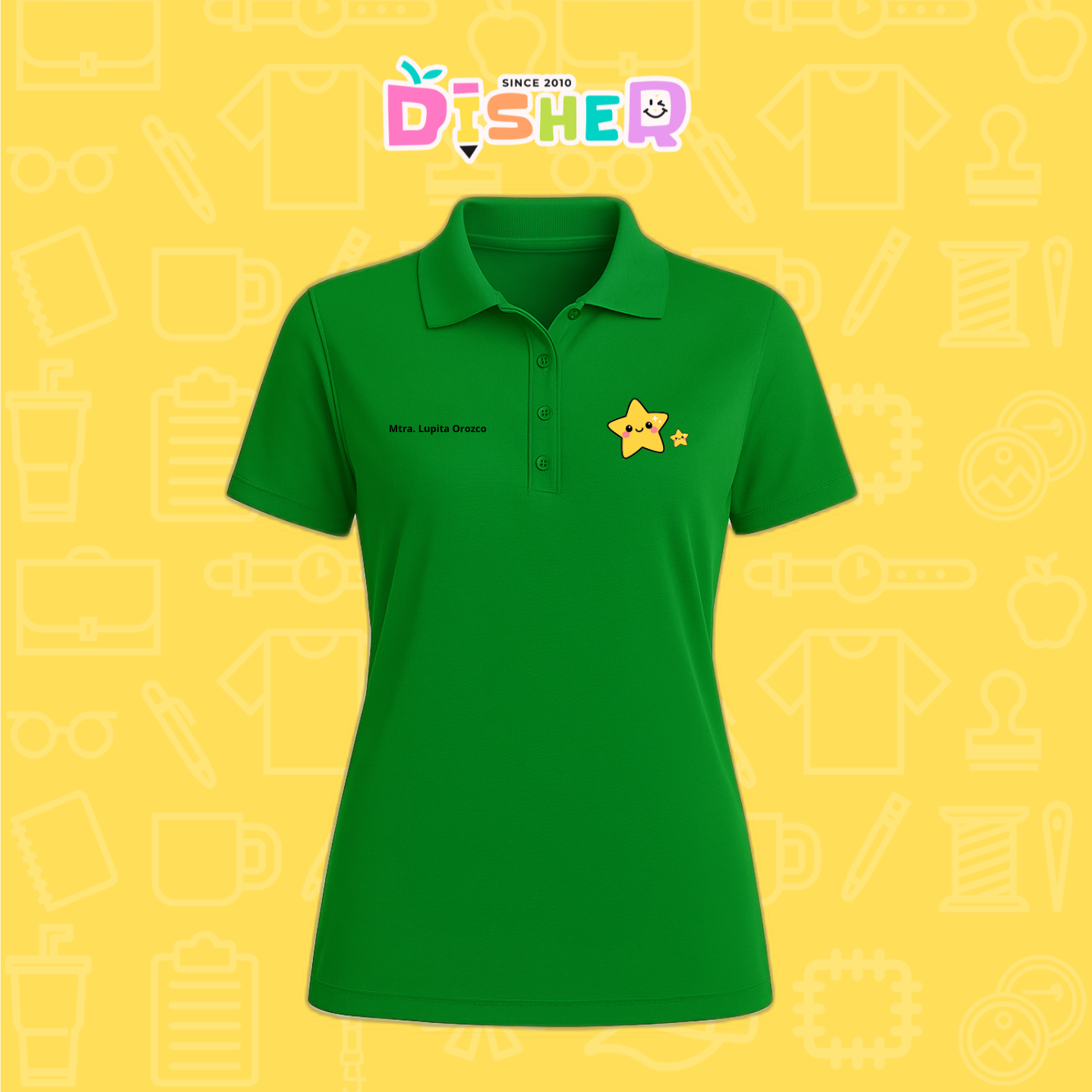 PBD-D-046: Polo Bordada Dry Fit Dama I Estrellitas
