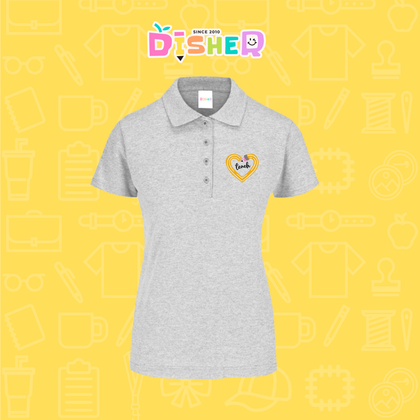 PBY-D-0100: Polo Bordada 50/50 Dama I Lápiz teach