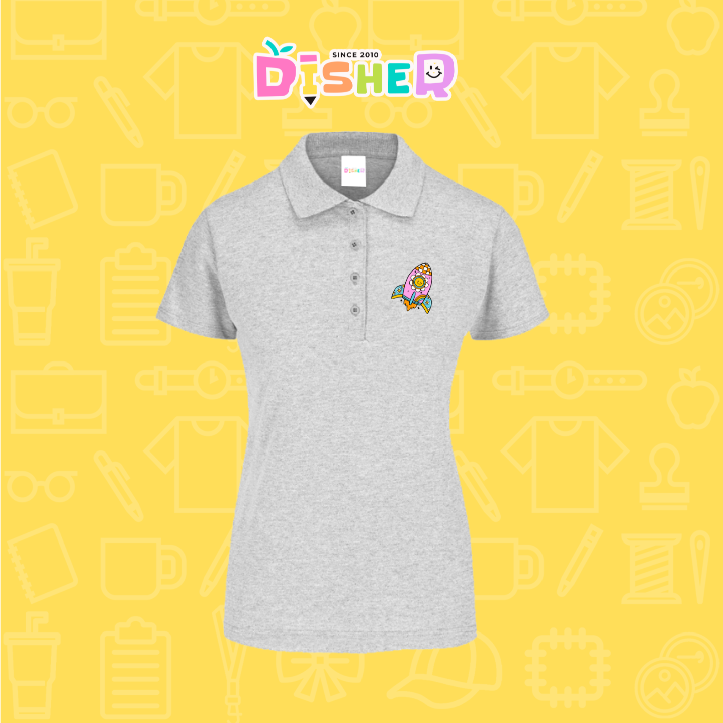 PBY-D-0027: Polo Bordada 50/50 Dama I Cohete