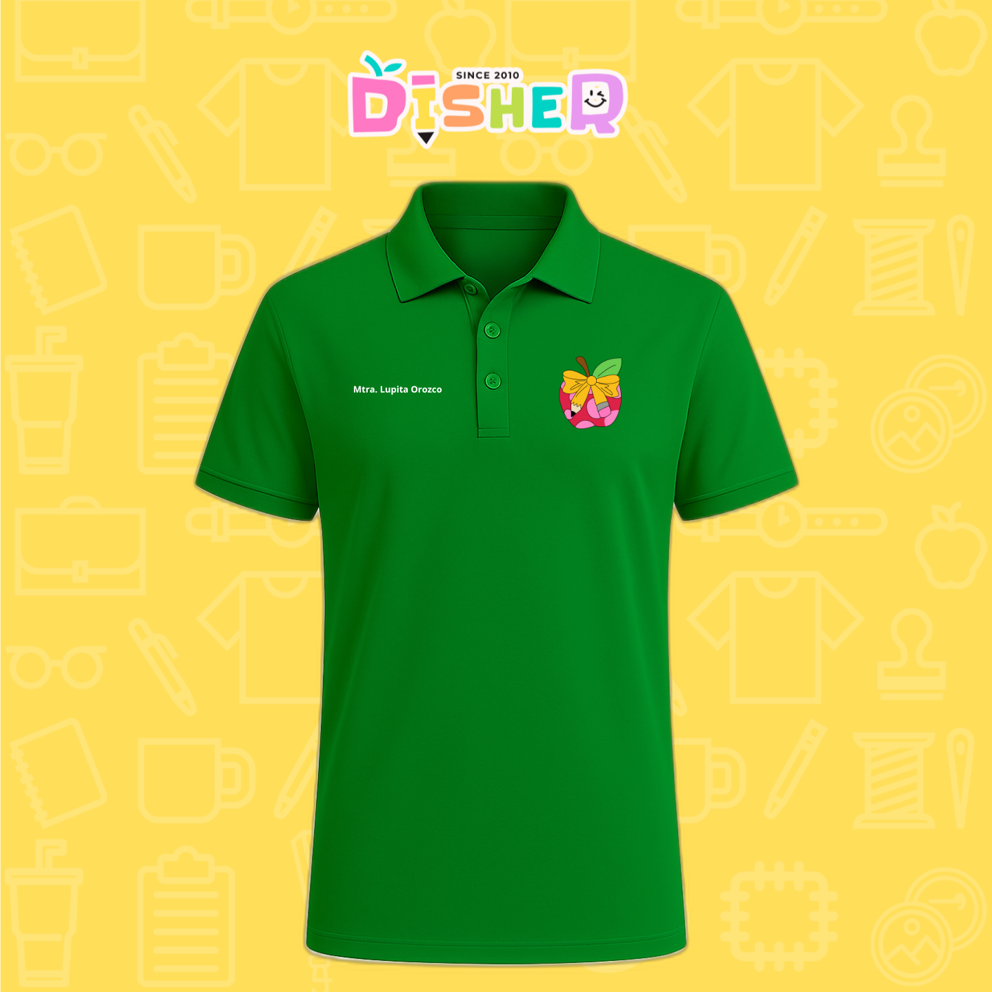 PBD-C-0012: Polo Bordada Dry Fit Caballero I Manzana moño