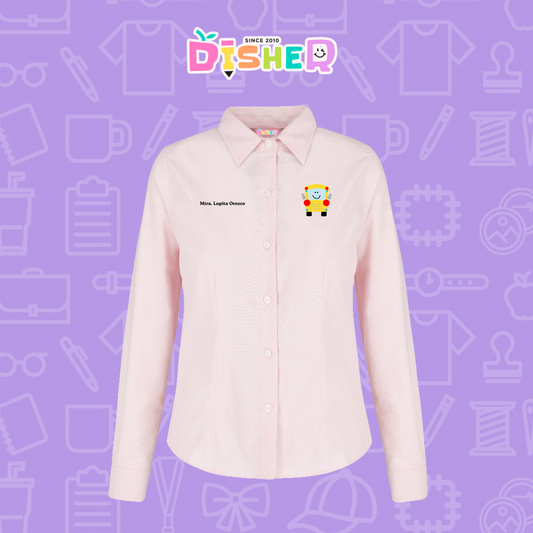 CBOL-D-035: Camisa Bordada Oxford Manga Corta Dama I Smiley bus