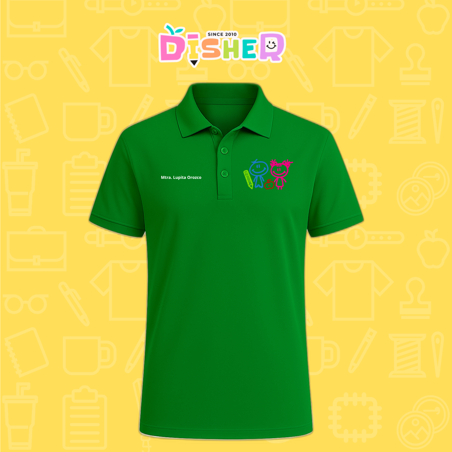 PBD-C-0062: Polo Bordada Dry Fit Caballero I Niños trazos