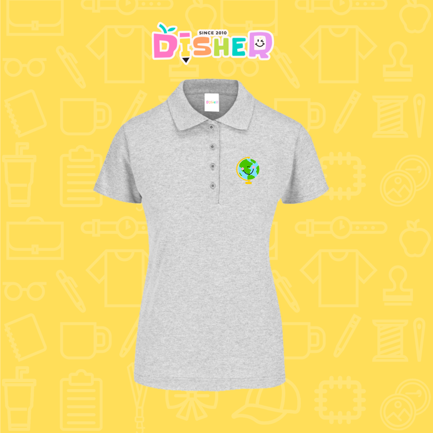 PBY-D-0034: Polo Bordada 50/50 Dama I Smile World