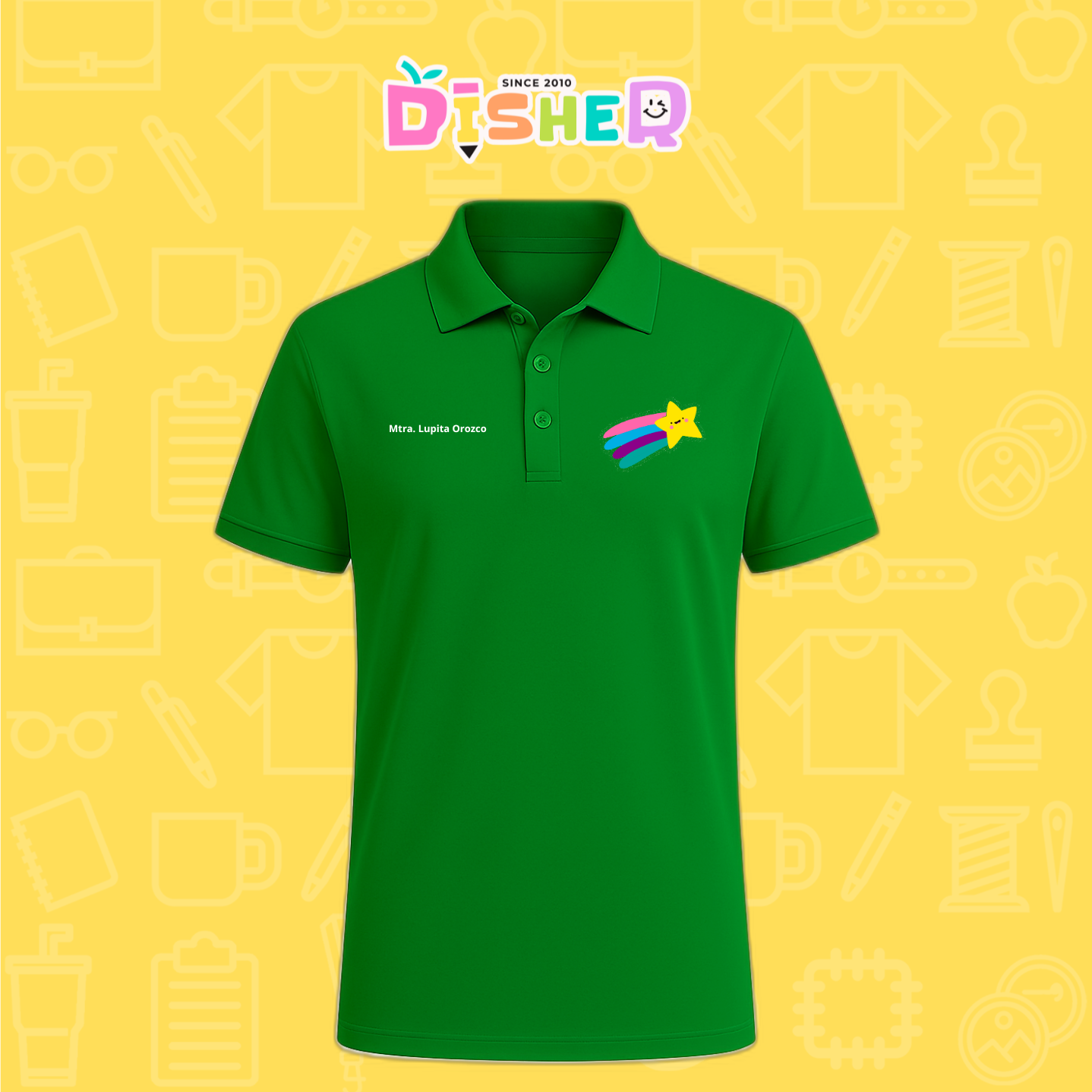 PBD-C-0019: Polo Bordada Dry Fit Caballero I Estrella fugaz