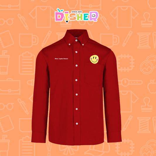 CBGL-C-021: Camisa Bordada Gabardina Manga Larga Caballero I Happy face