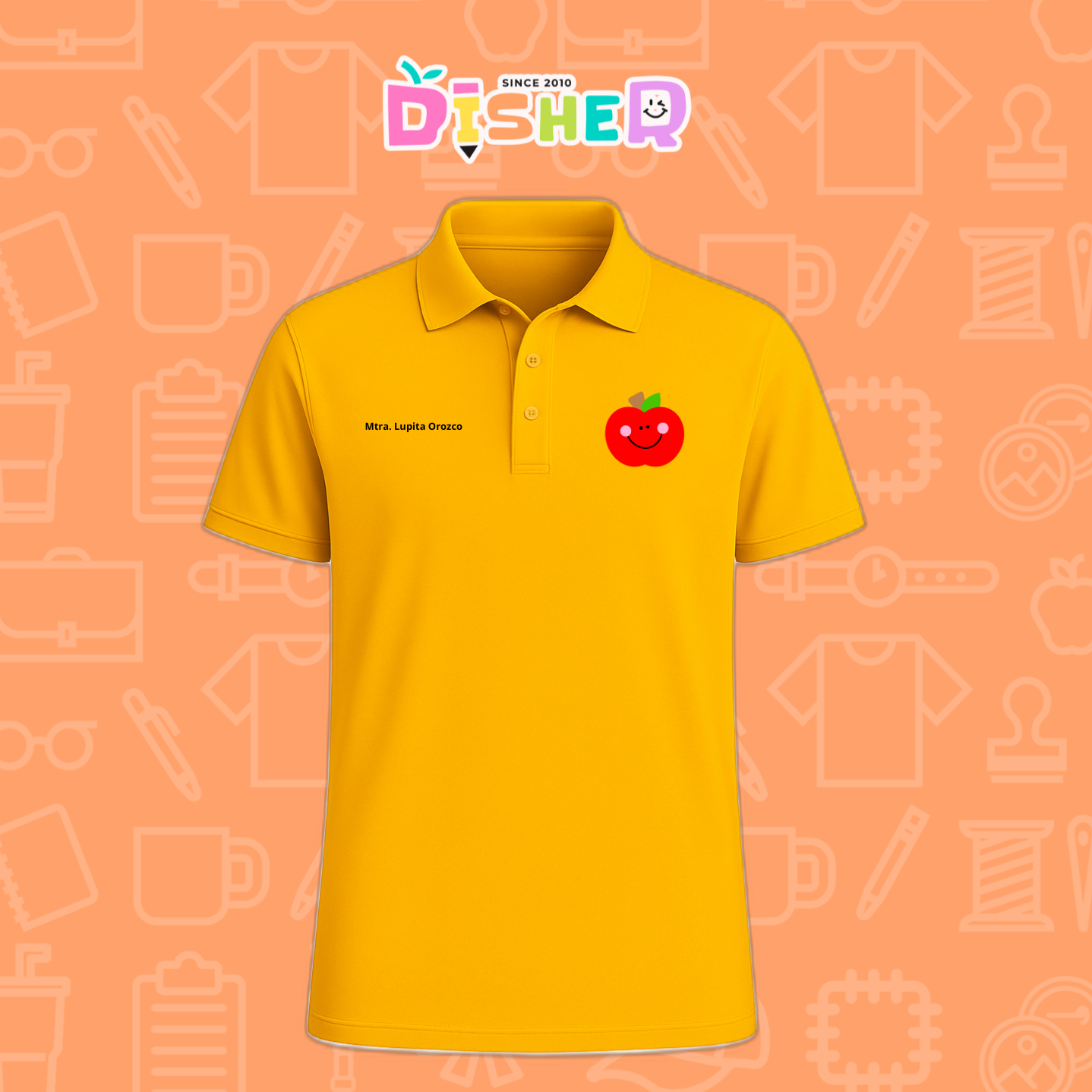 PBD-C-0030: Polo Bordada Dry Fit Caballero I Smile Apple