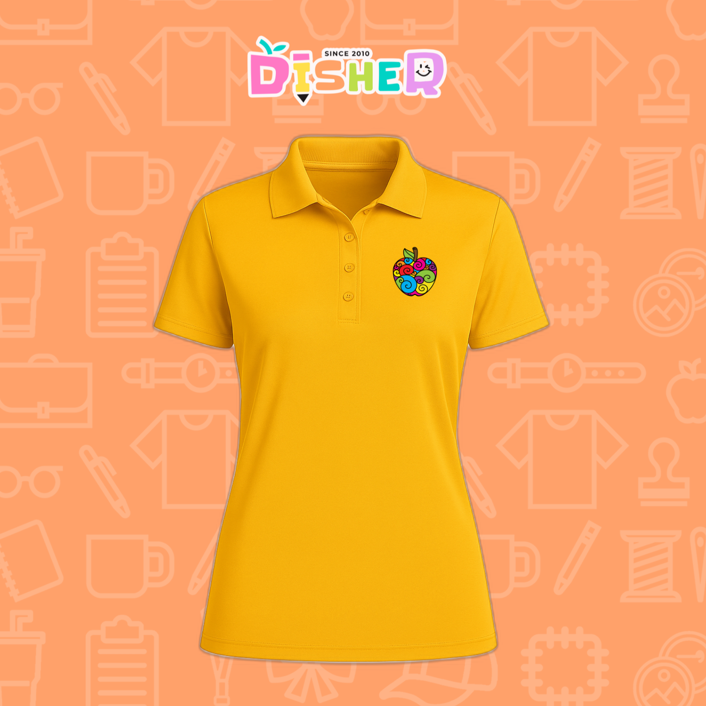 PBD-D-067: Polo Bordada Dry Fit Dama I Manzana risco