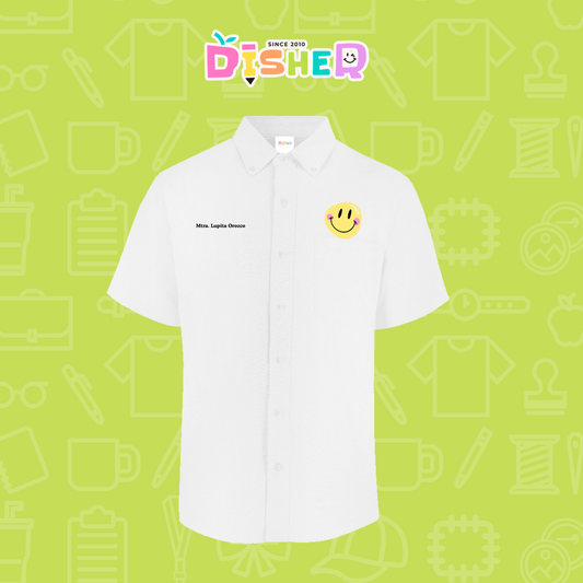 CBOC-C-021: Camisa Bordada Oxford Manga Corta Caballero I Happy face