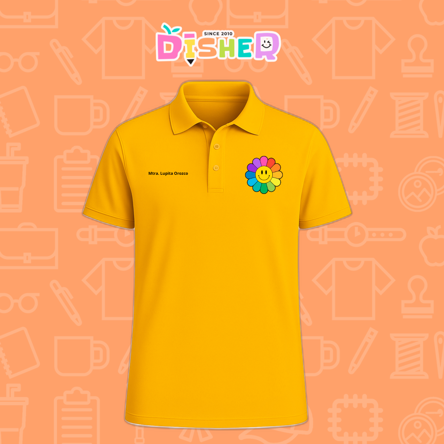 PBD-C-0018: Polo Bordada Dry Fit Caballero I Flor de colores