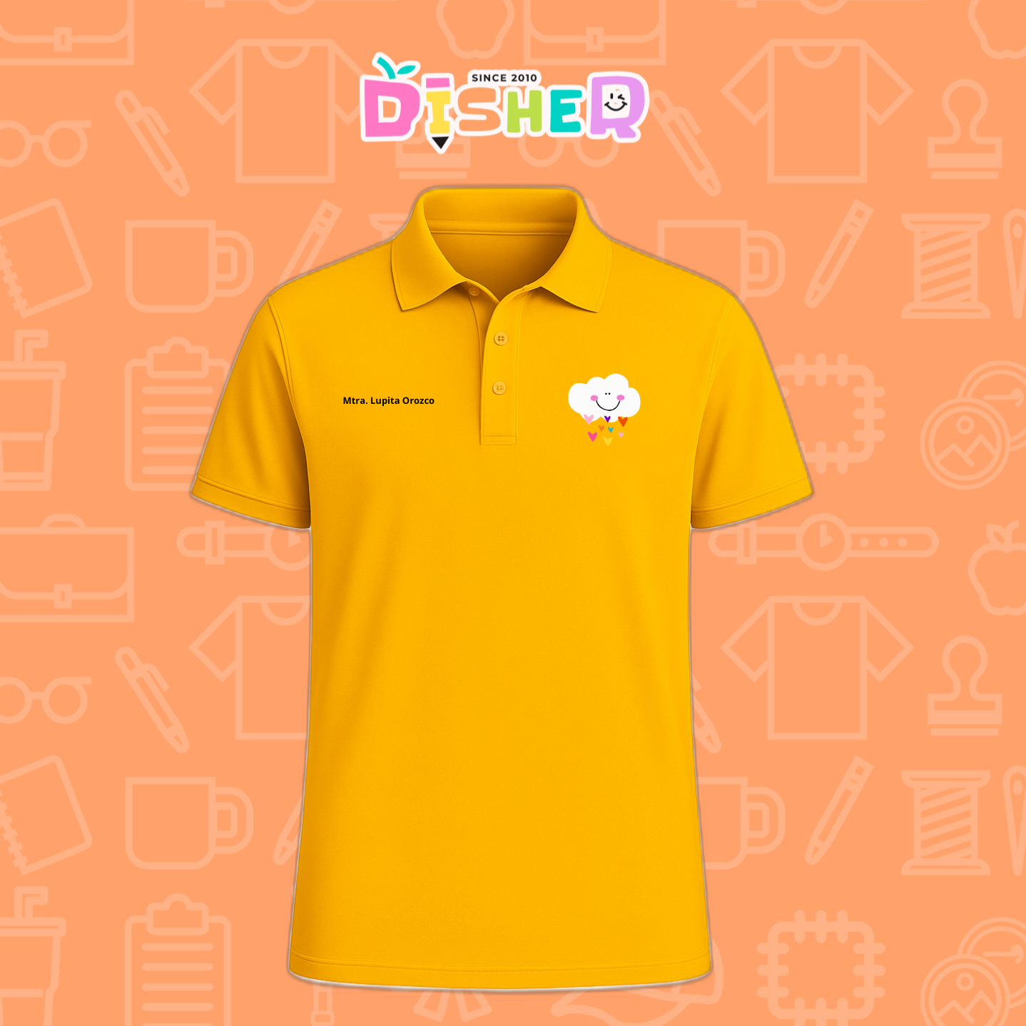 PBD-C-0022: Polo Bordada Dry Fit Caballero I Nube corazones