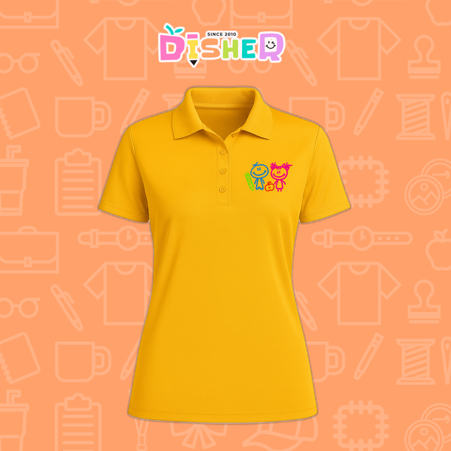 PBD-D-062: Polo Bordada Dry Fit Dama I Niños trazos