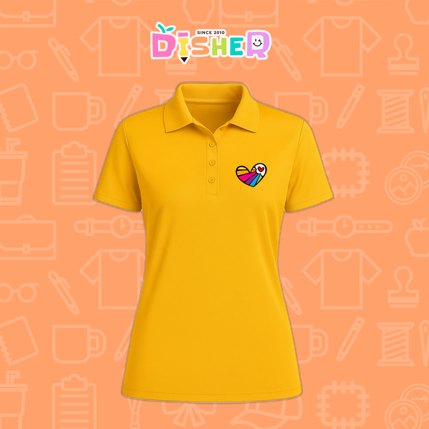 PBD-D-073: Polo Bordada Dry Fit Dama I Corazón lineas