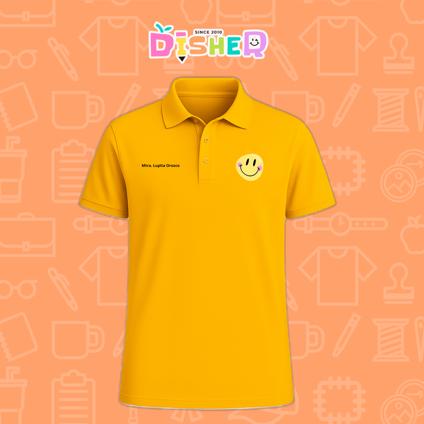 PBD-C-0021: Polo Bordada Dry Fit Caballero I Happy face