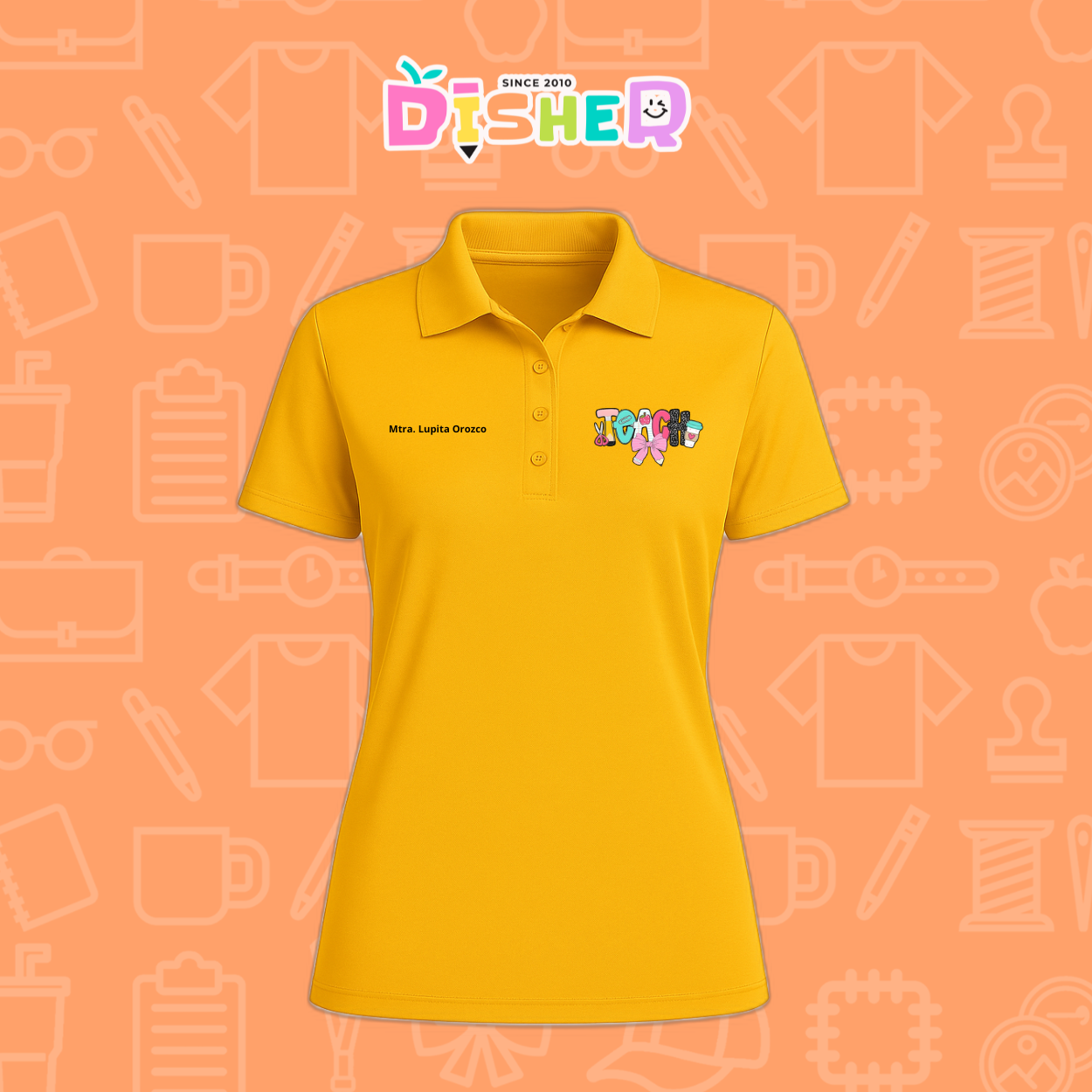 PBD-D-006 : Polo Bordada Dry Fit Dama I Teach Pink
