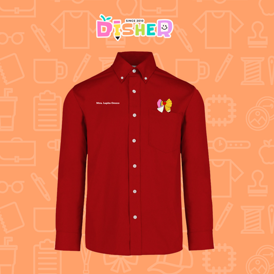 CBGL-C-005: Camisa Bordada Gabardina Manga Larga Caballero I Moño lápiz hoja