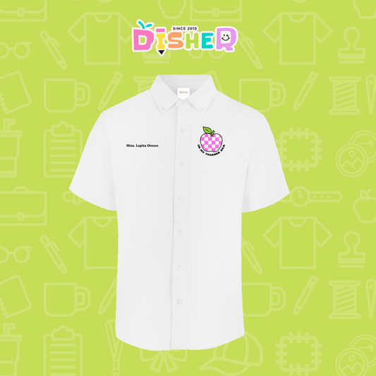 CBOC-C-026: Camisa Bordada Oxford Manga Corta Caballero I Manzana cuadros