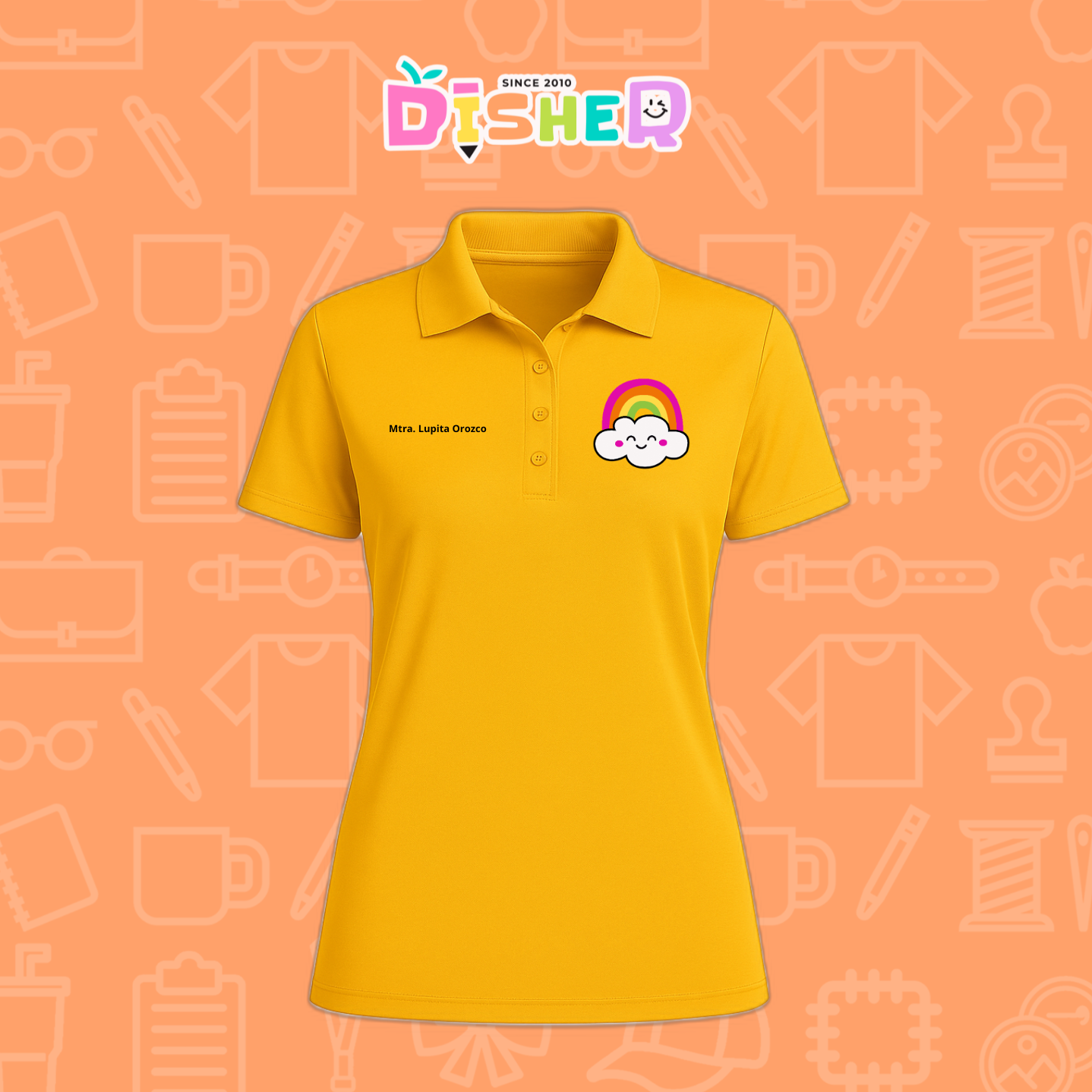 PBD-D-017: Polo Bordada Dry Fit Dama I Nube arcoíris
