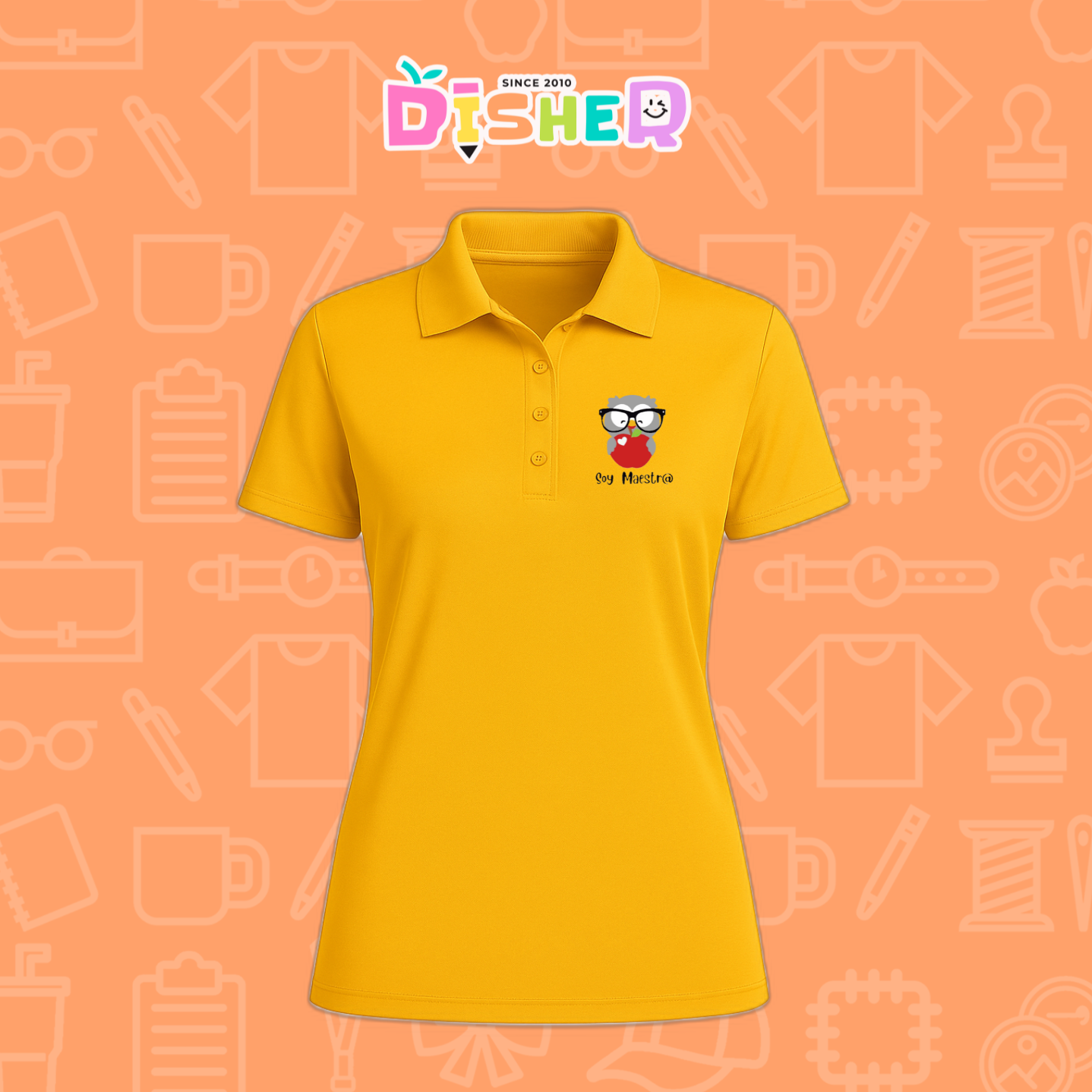 PBD-D-079: Polo Bordada Dry Fit Dama I Búho gris manzana
