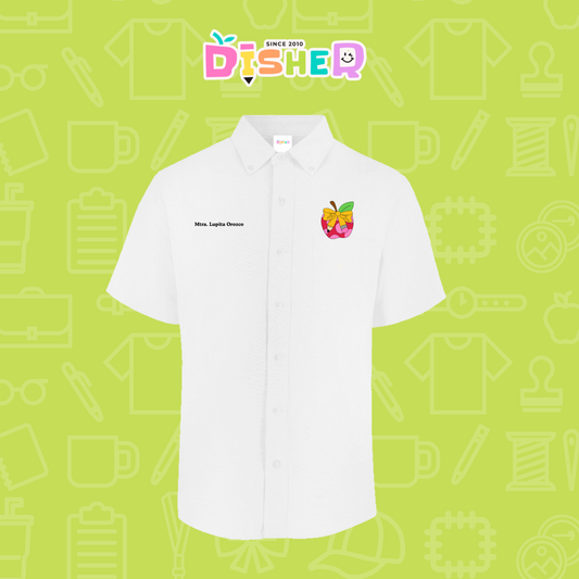 CBOC-C-012: Camisa Bordada Oxford Manga Corta Caballero I Manzana moño