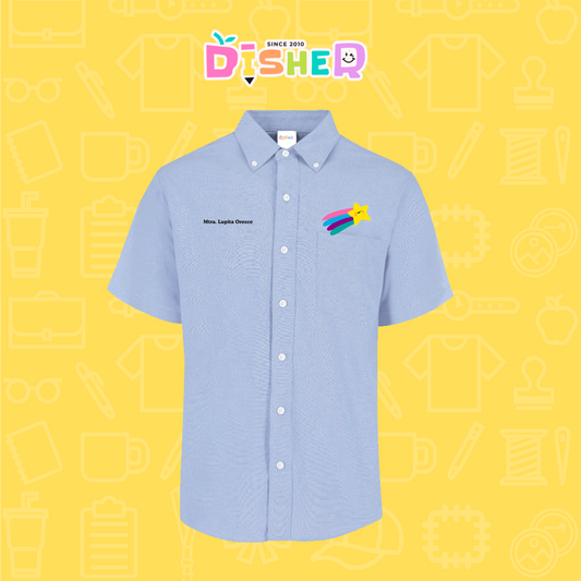 CBOC-C-019: Camisa Bordada Oxford Manga Corta Caballero I Estrella fugaz