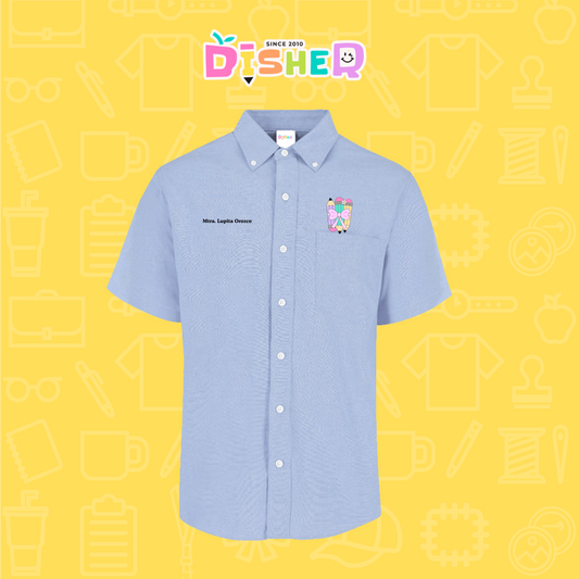 CBOC-C-007: Camisa Bordada Oxford Manga Corta Caballero I Lápices moñitos