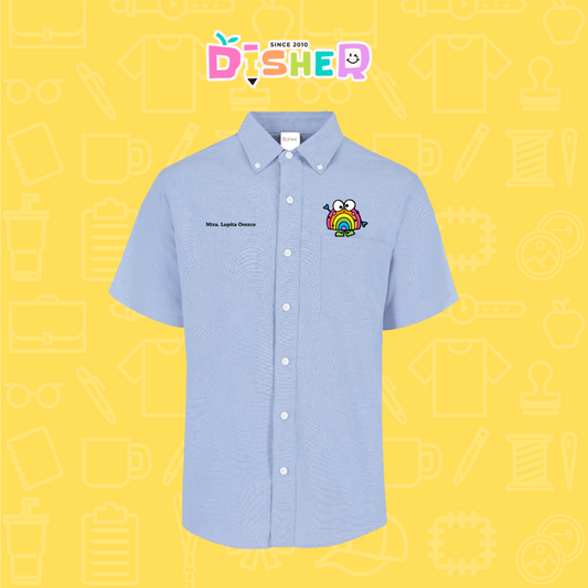 CBOC-C-029: Camisa Bordada Oxford Manga Corta Caballero I Arcoiris manzana