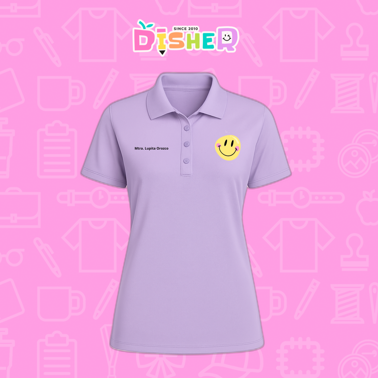 PBD-D-021: Polo Bordada Dry Fit Dama I Happy face