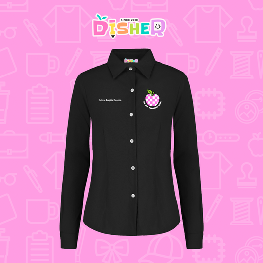 CBGL-D-026: Camisa Bordada Gabardina Manga corta Dama I Manzana cuadros