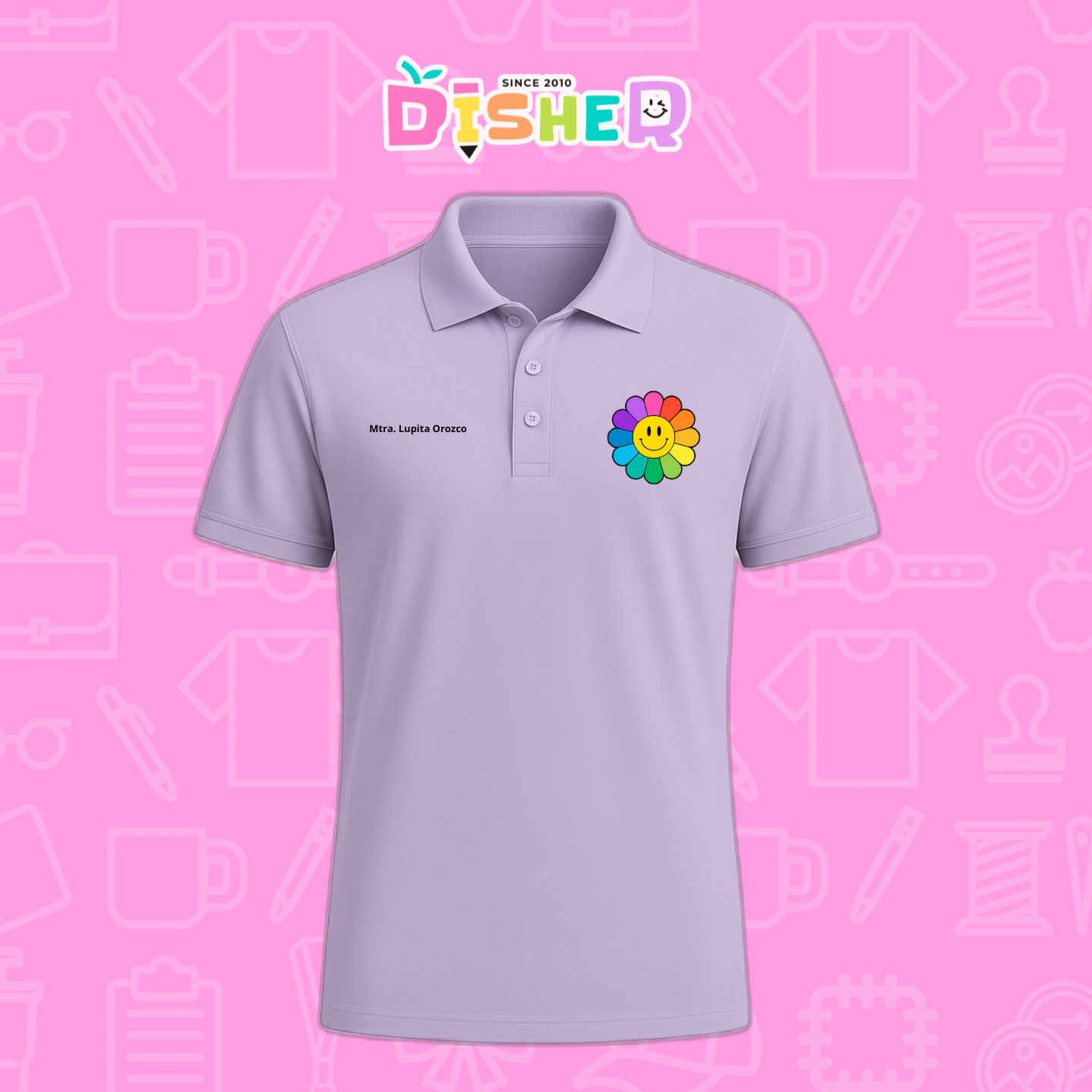 PBD-C-0018: Polo Bordada Dry Fit Caballero I Flor de colores