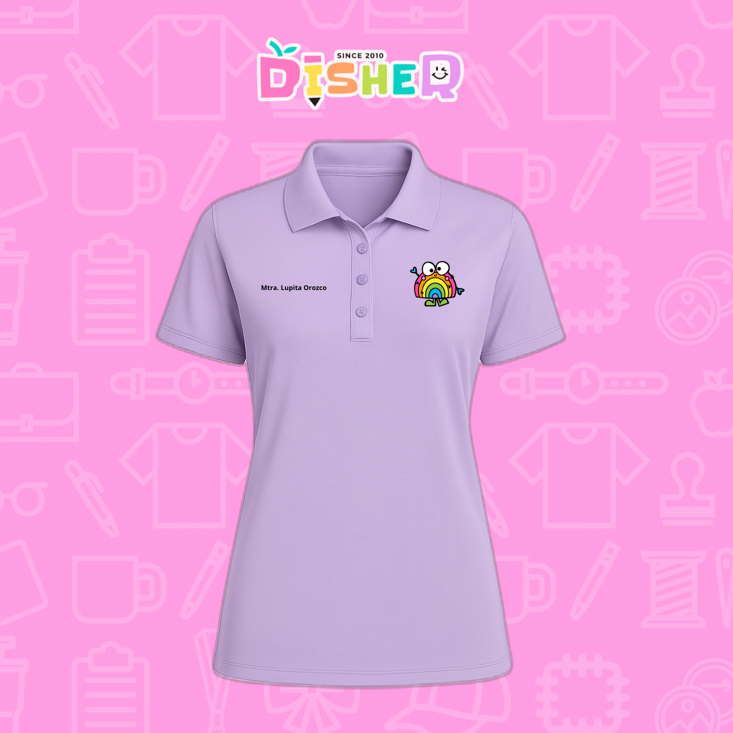 PBD-D-029: Polo Bordada Dry Fit Dama I Arcoíris manitas