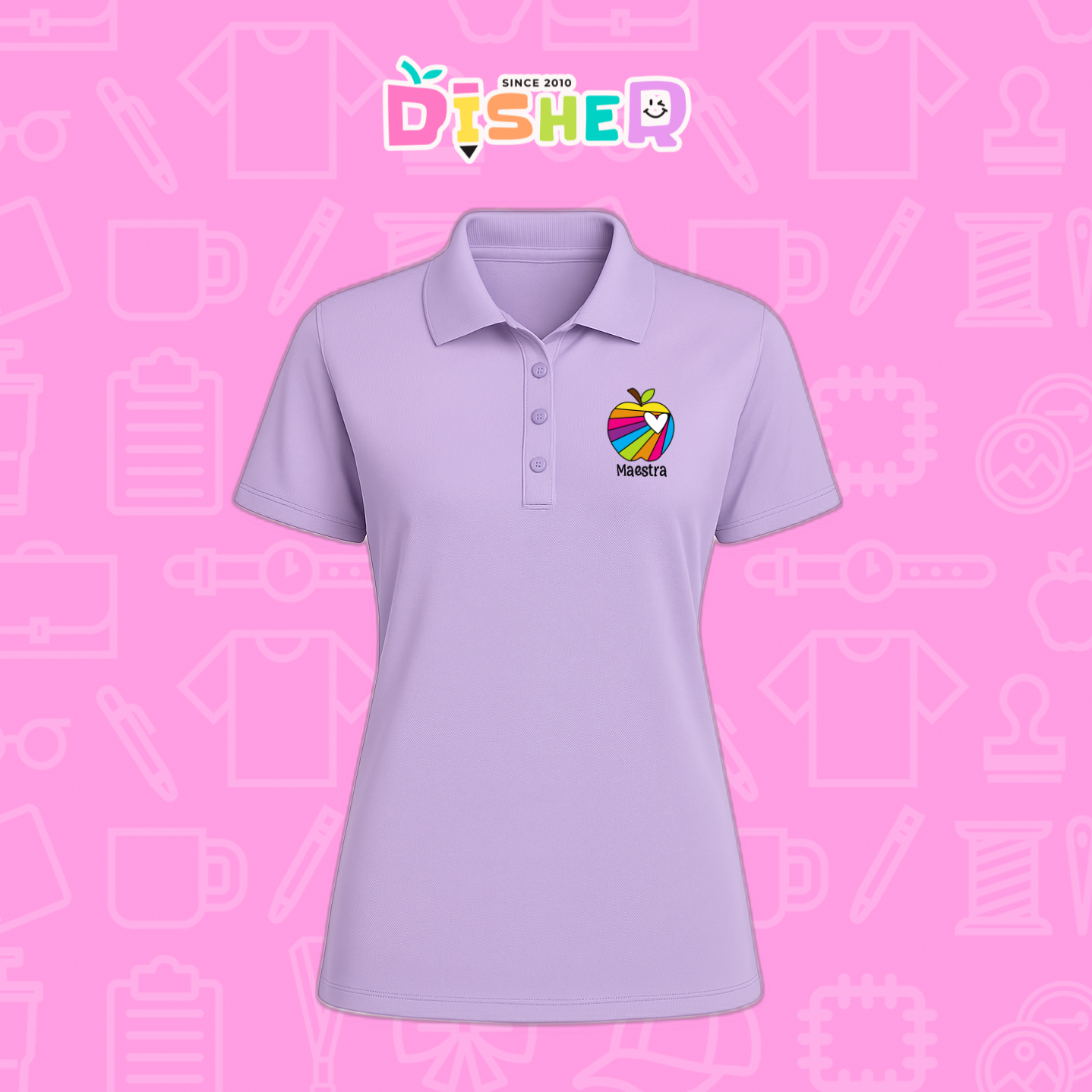 PBD-D-075: Polo Bordada Dry Fit Dama I Manzana rayaz colores