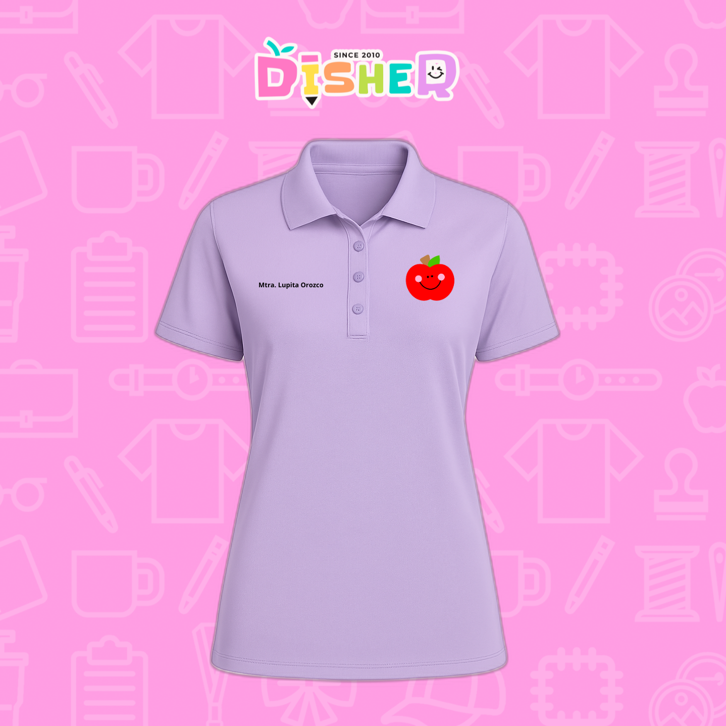 PBD-D-030: Polo Bordada Dry Fit Dama I Smile Apple