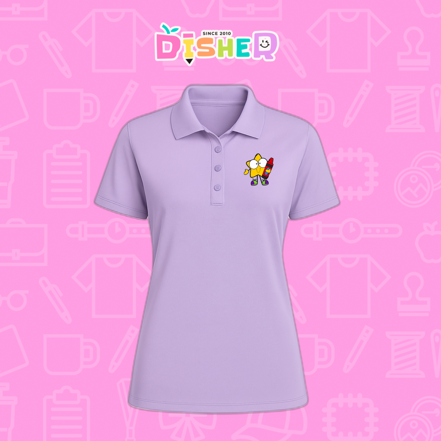 PBD-D-066: Polo Bordada Dry Fit Dama I Estrella manitas