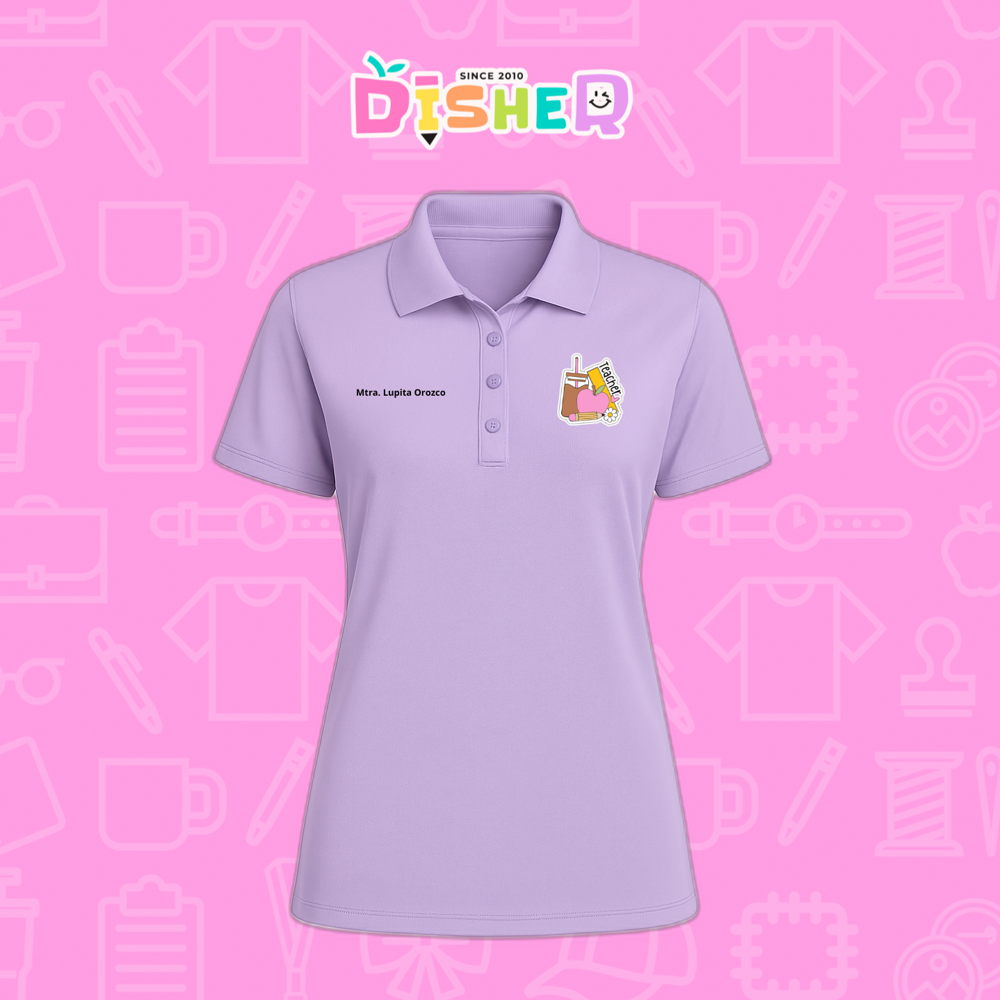 PBD-D-036: Polo Bordada Dry Fit Dama I Teacher coffe